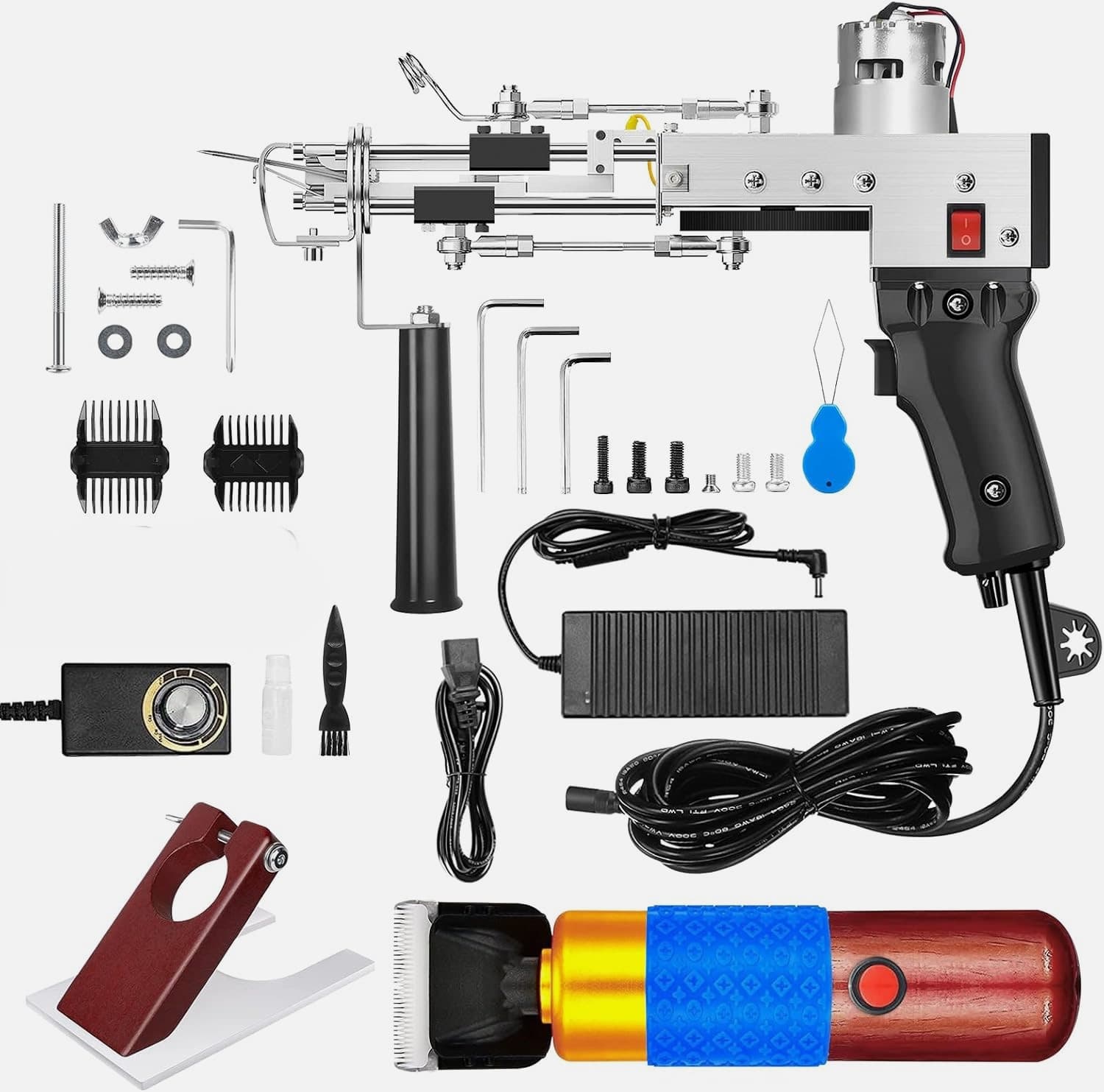KIT Tufting Gun + Esquiladora + Guia Acrilica